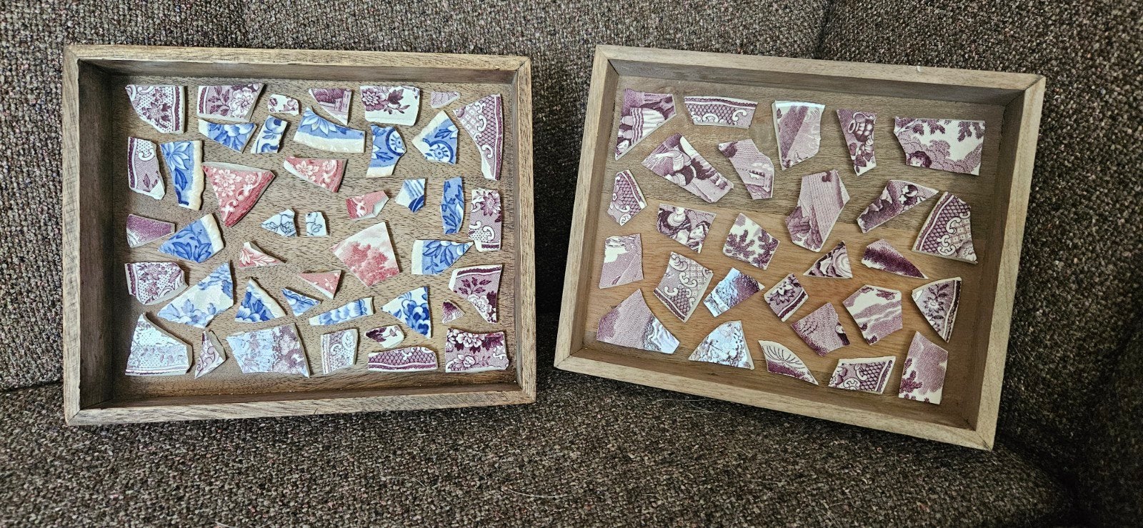 Unieke decoratieve kunstwerken van gebroken servies, Ophalen, Meerkleurig, Zo goed als nieuw, Vintage