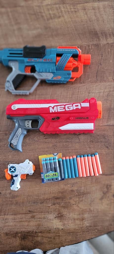 Nerf Blasters Set: Commander, Mega Magnus & Jolt met Darts, Ophalen of Verzenden, Gebruikt, Jongen of Meisje
