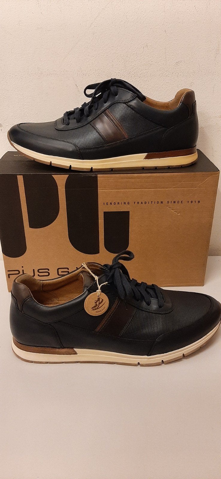 Pius Gabor 1047.12.01 Vetersneakers Heren Zwart Leer mt 10,5, Kleding | Heren, Pius Gabor, Zwart, Nieuw, Ophalen of Verzenden