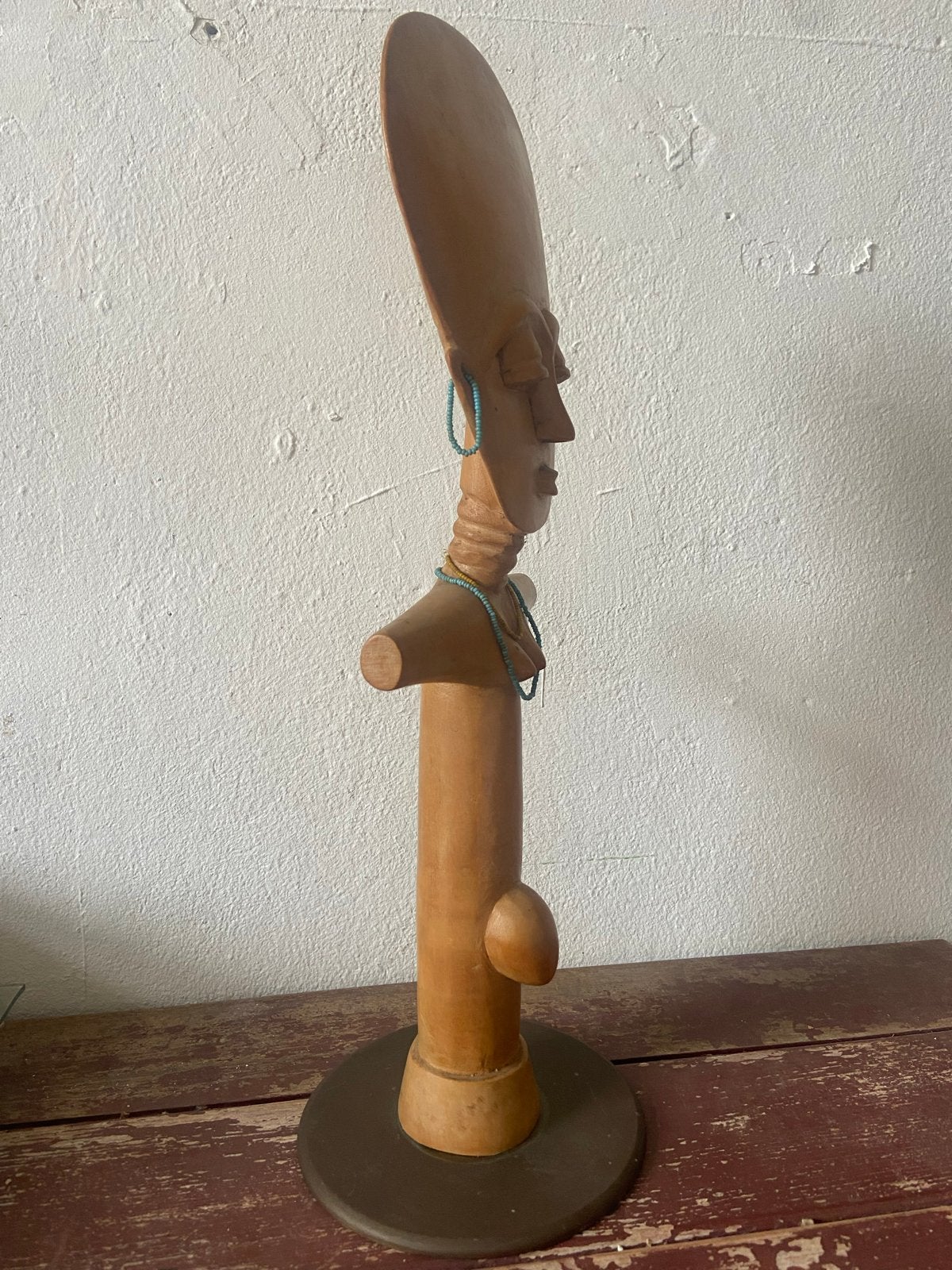 Vintage Ashanti Akua'ba vruchtbaarheidsbeeld - Ghana, Bruin, Afrika, Handgemaakt, Ophalen of Verzenden