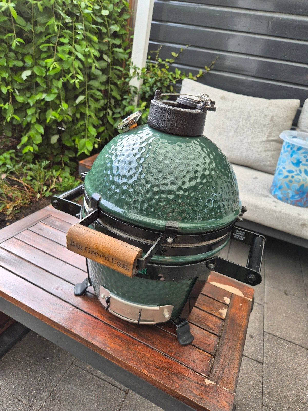 Big Green Egg MiniMax 30cm met accessoires, 1x gebruikt, Ophalen, Zo goed als nieuw, Big Green Egg