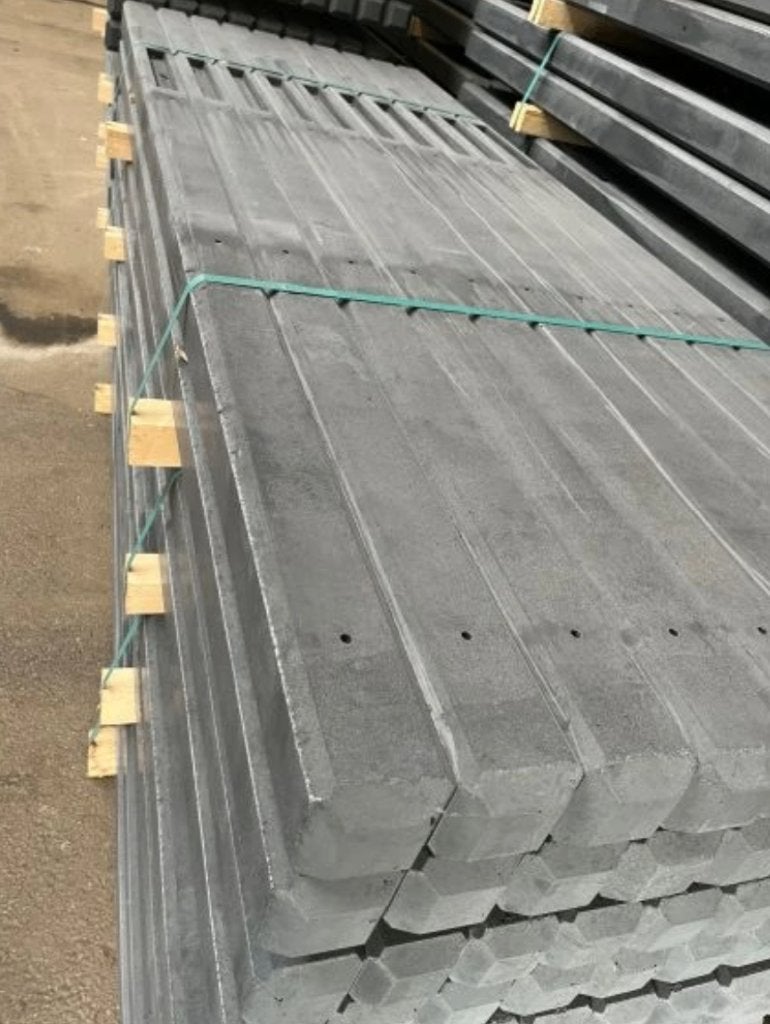 Betonpalen schutting 10x10x280 cm antraciet diamantkop NIEUW, Ophalen, Overige materialen, Minder dan 3 meter, Nieuw