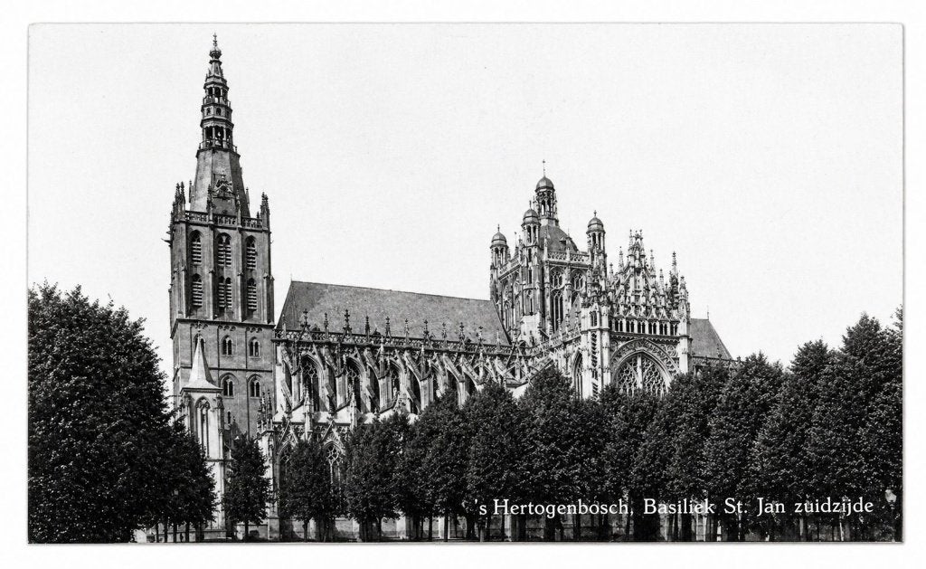 AK Den Bosch -Basiliek St. Jan, zuidzijde, Ophalen of Verzenden, 1940 tot 1960, Ongelopen, Noord-Brabant