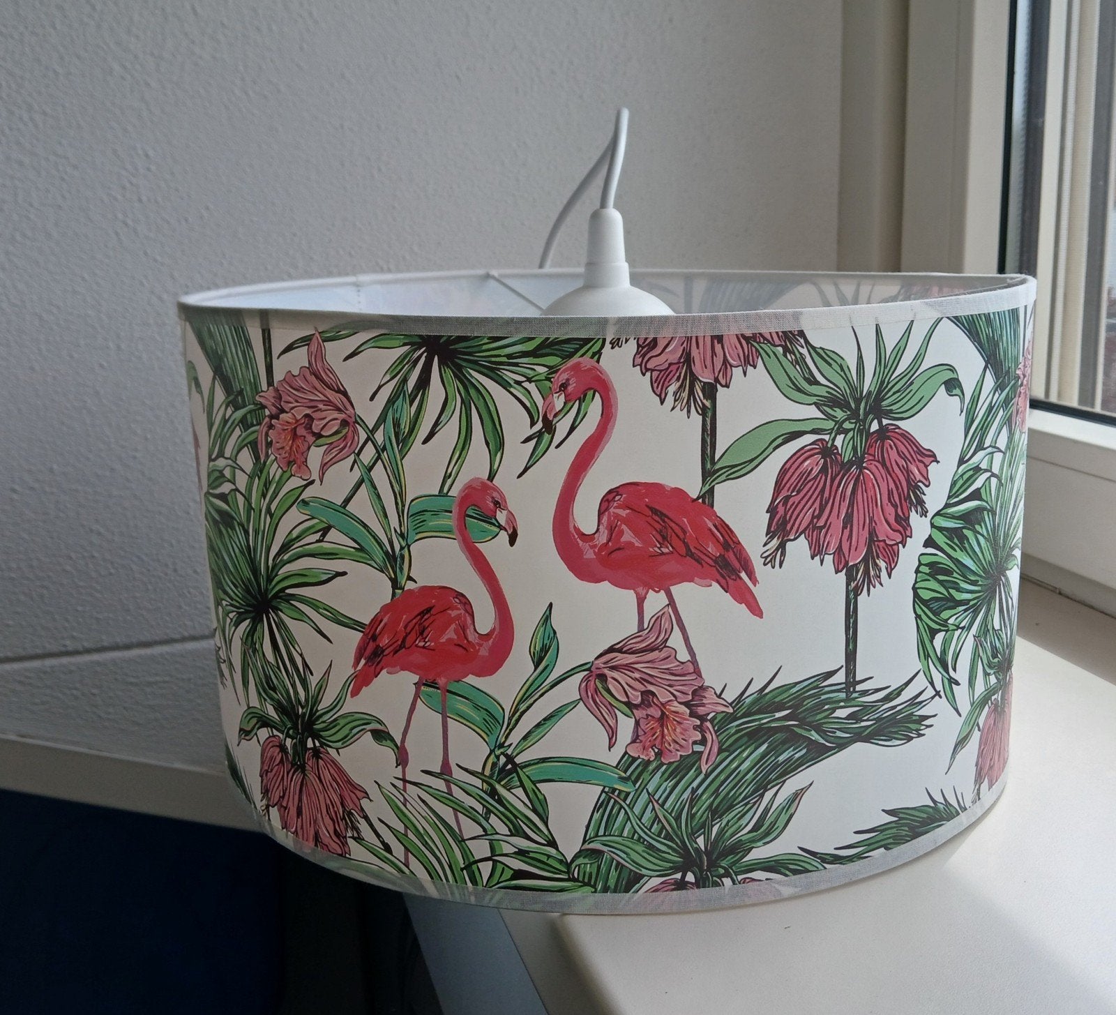 Lampenkap flamingo's, Ophalen of Verzenden, Rond, Minder dan 25 cm
