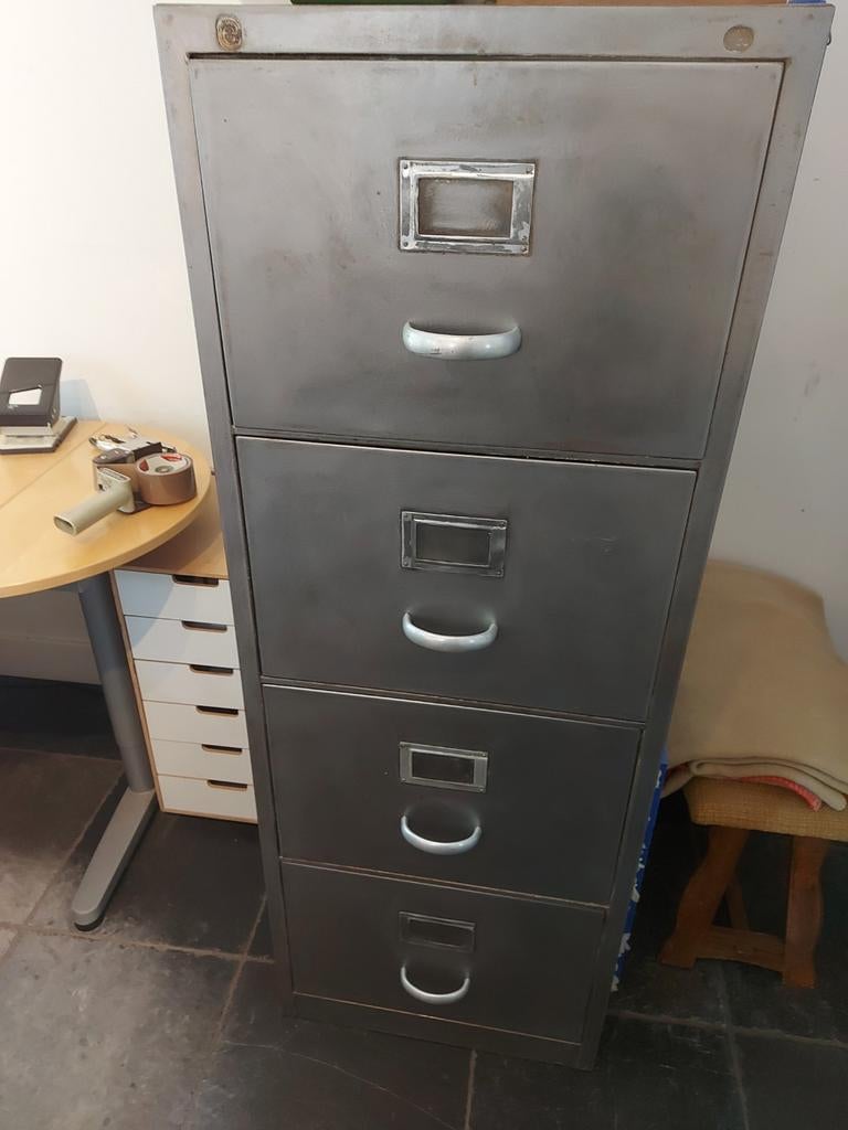 Stalen Gispen ladekast / archiefkast, Huis en Inrichting, Kasten | Ladekasten, Ophalen, Gebruikt, Industrieel / Vintage, 100 tot 150 cm