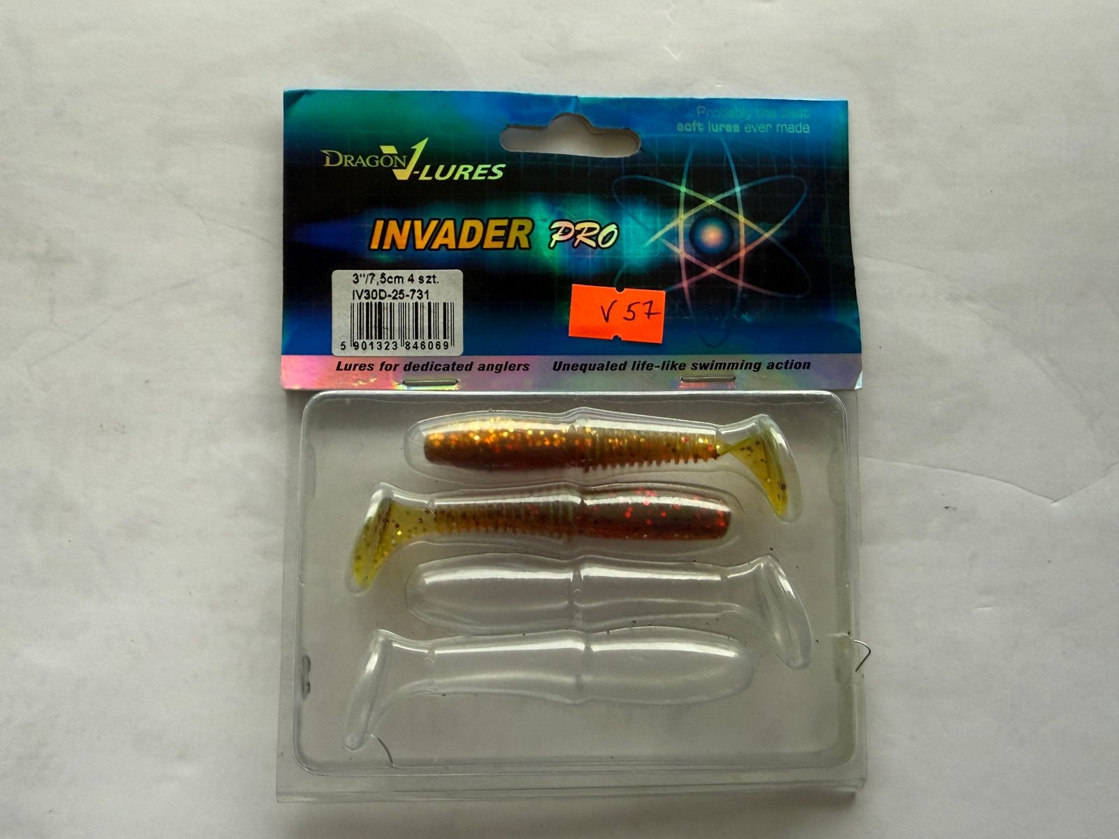 2x Dragon V-Lures Invader Pro 7,5cm softbaits V57, Watersport en Boten, Ophalen of Verzenden, Zo goed als nieuw, Overige typen