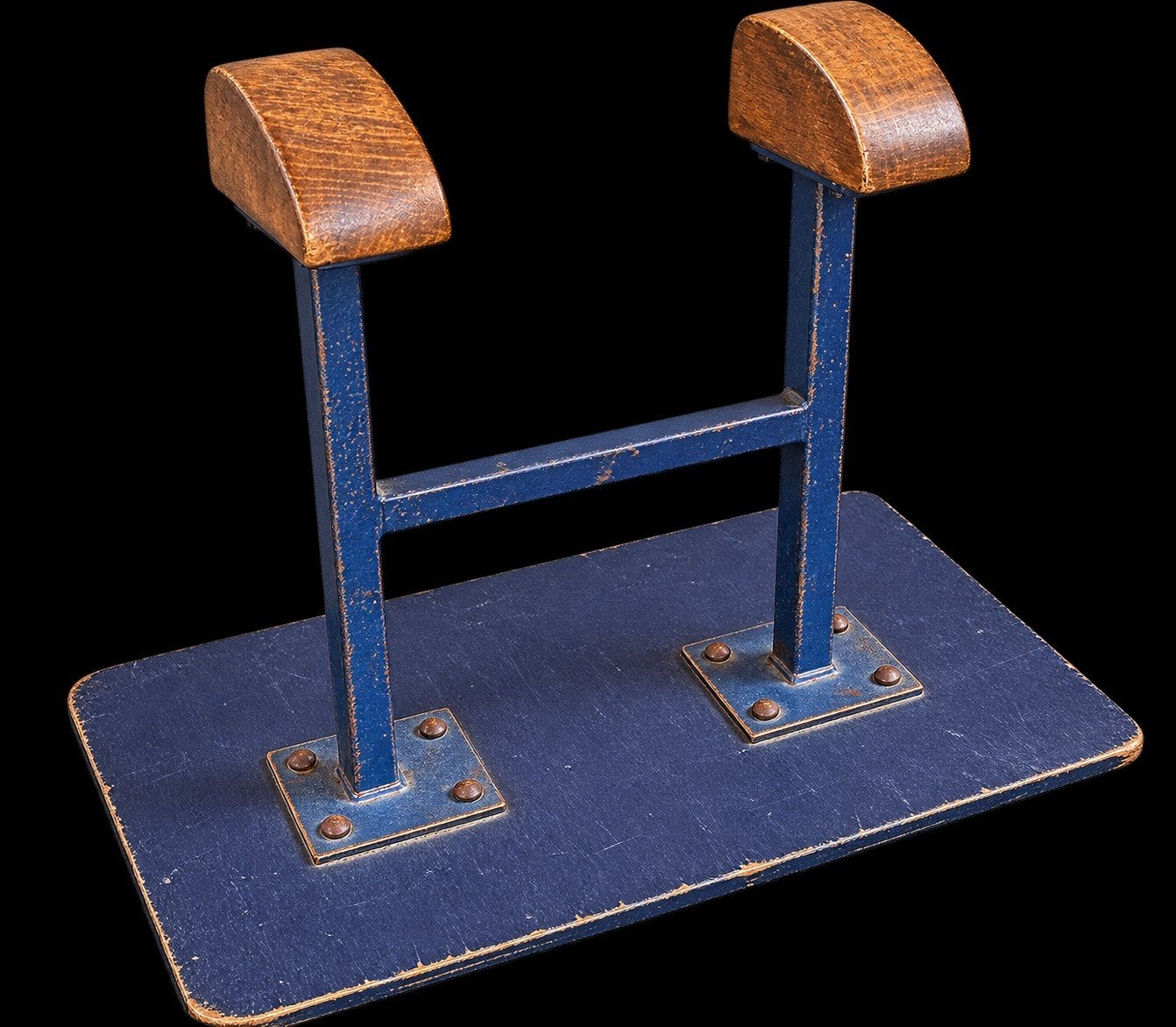 Vintage turnsteun / gymnastieksteun – hout & staal – uniek, Sport en Fitness, Turnen, Gebruikt, Bruin, Materiaal, Ophalen of Verzenden