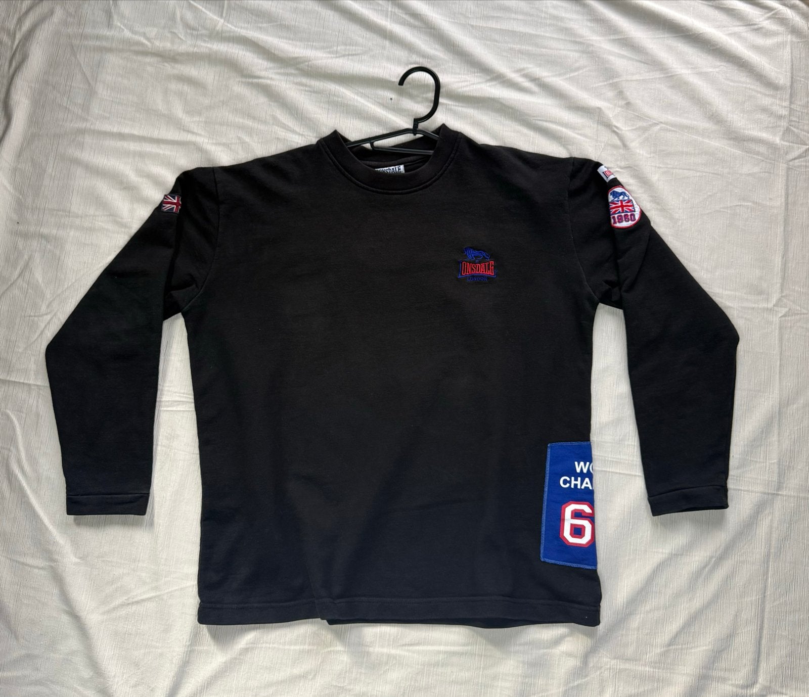 Lonsdale London Sweatshirt Zwart met Union Jack maat 40 - M, Kleding | Heren, Ophalen of Verzenden, Zo goed als nieuw