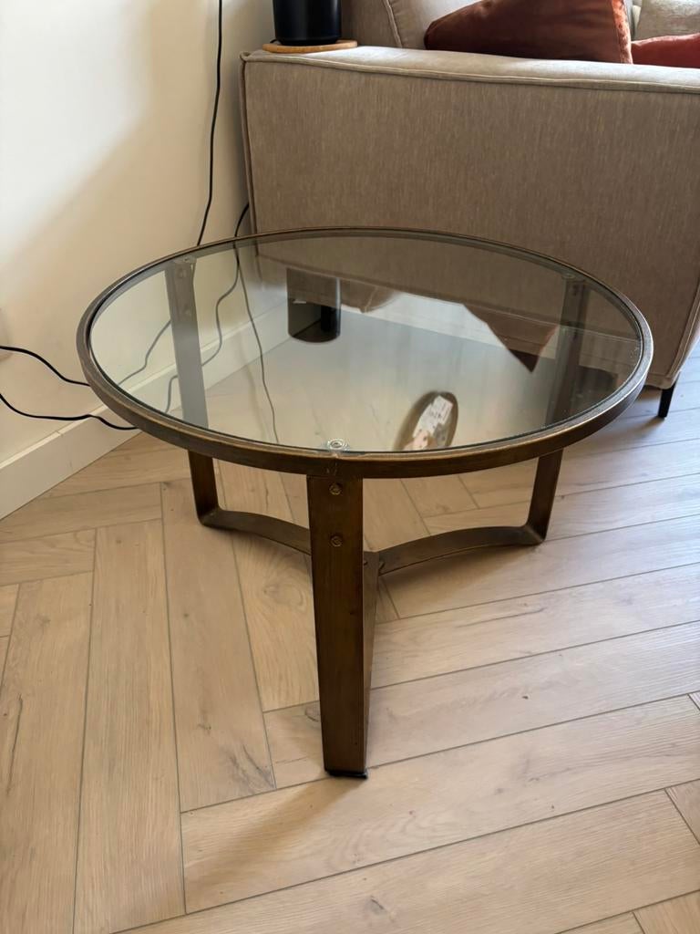 Ronde bijzettafel, Ophalen, Gebruikt, 50 tot 100 cm, Metaal