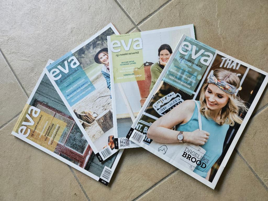 4 Eva's Christelijk vrouwenblad 2017 perfecte staat, Boeken, Ophalen of Verzenden, Zo goed als nieuw, Damesbladen