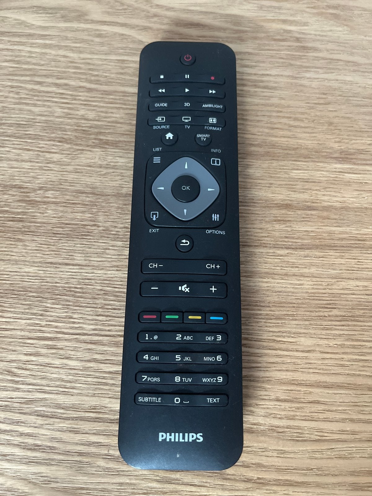 Philips afstandsbediening voor TV - Zwart, Audio, Tv en Foto, Afstandsbedieningen, Gebruikt, Tv, Ophalen of Verzenden, Origineel