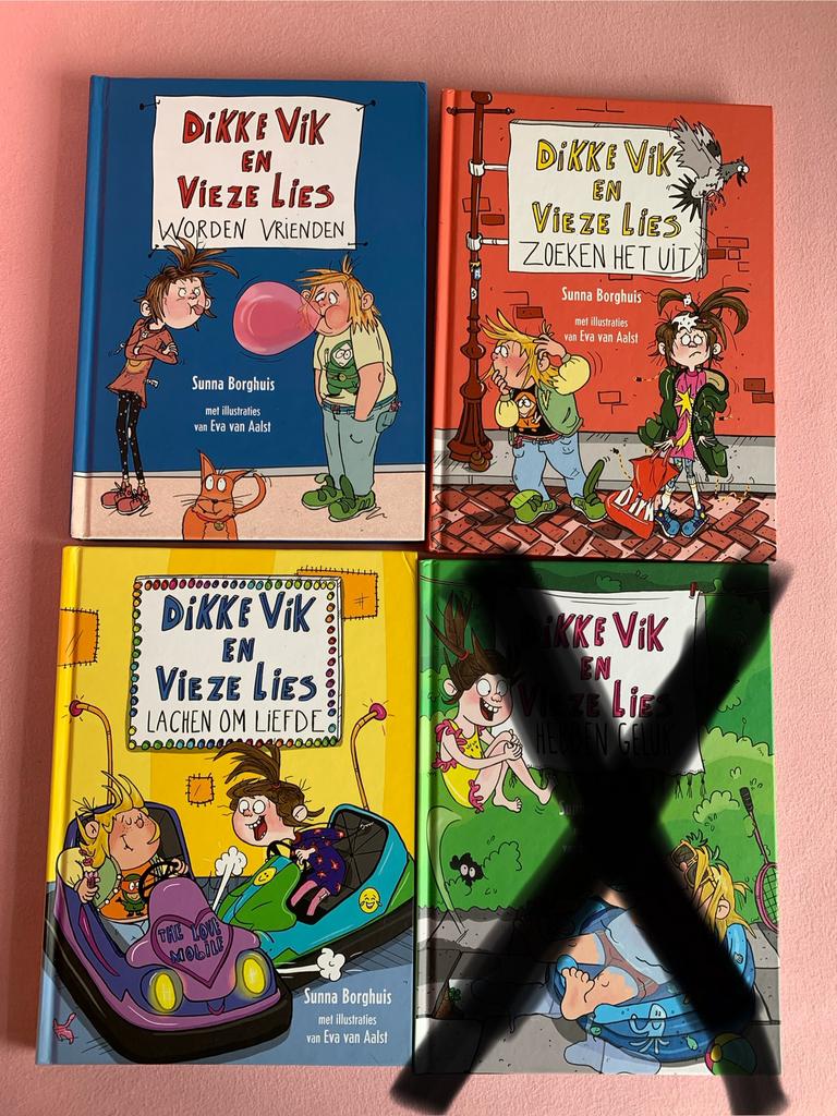 Sunna Borghuis - Dikke Vik en Vieze Lies 3 kinderleesboeken, Sunna Borghuis, Fictie algemeen, Ophalen of Verzenden, Zo goed als nieuw