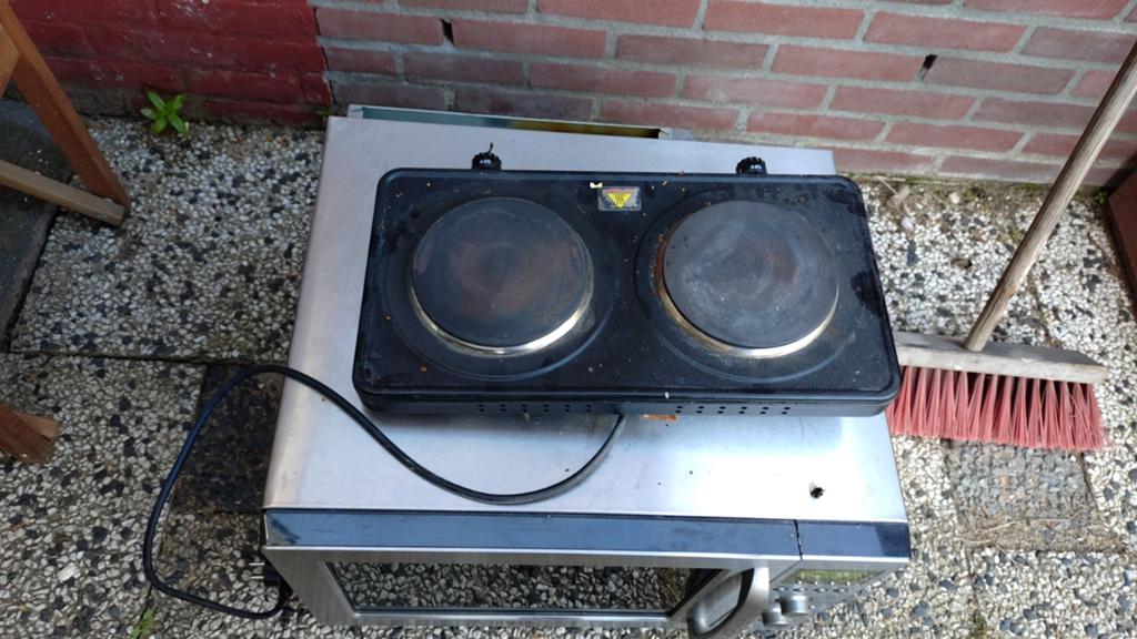 Draagbare elektrische kookplaat met 2 pitten, Ophalen, Gebruikt, 3 kookzones of minder, Vrijstaand
