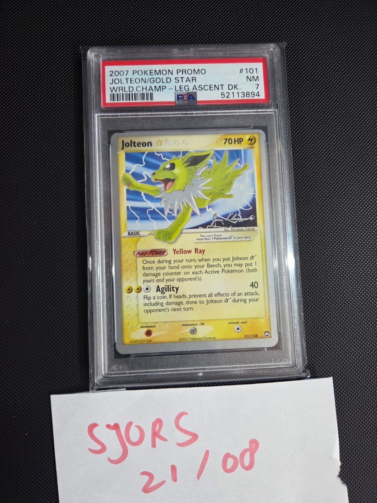 Jolteon goldstar wcs stamp psa7, Ophalen of Verzenden, Zo goed als nieuw
