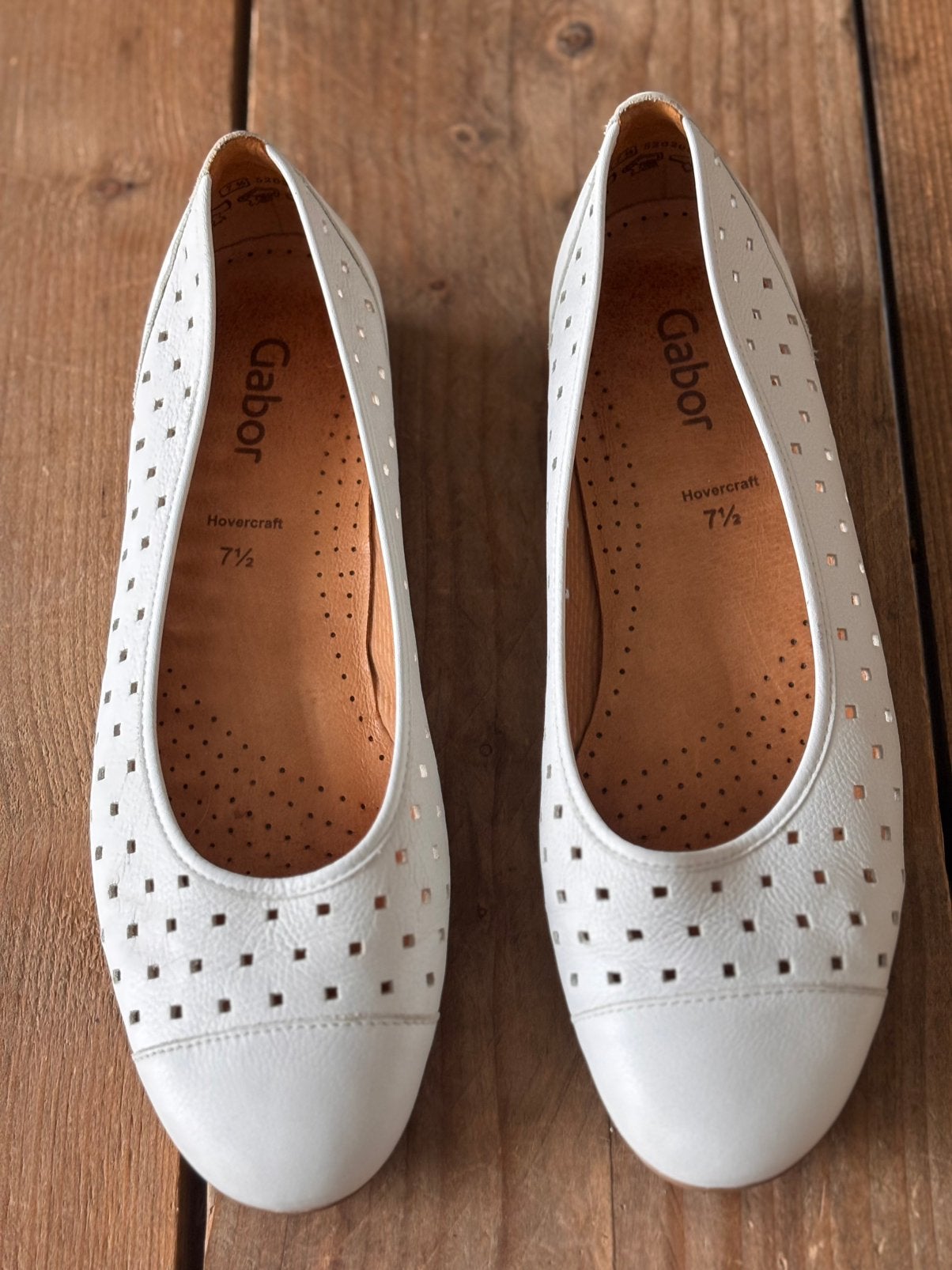 Leren ballerina’s van Gabor maat 7,5 /41, Ophalen of Verzenden, Zo goed als nieuw, Wit
