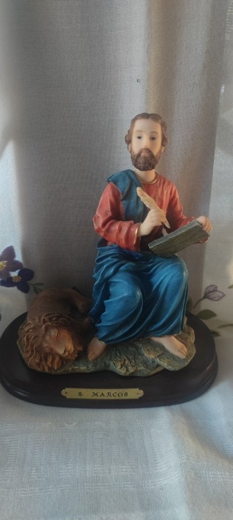 1024 Mooi beeld van de Heilige Marcus, Verzamelen, Religie, Ophalen of Verzenden, Zo goed als nieuw, Beeld(je), Christendom | Katholiek