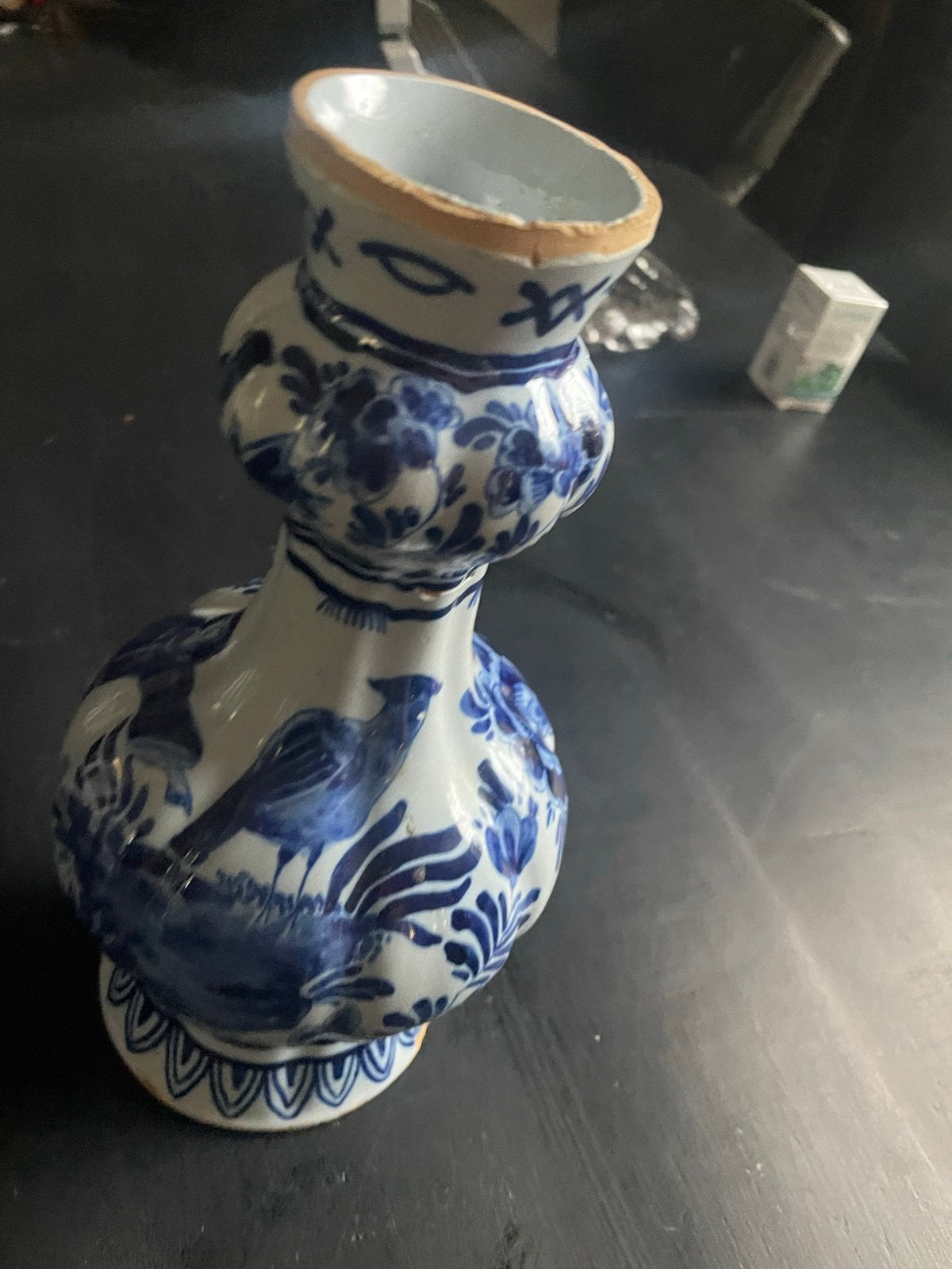 Antieke Delfts Blauwe Vaas - Handgeschilderd, Ophalen