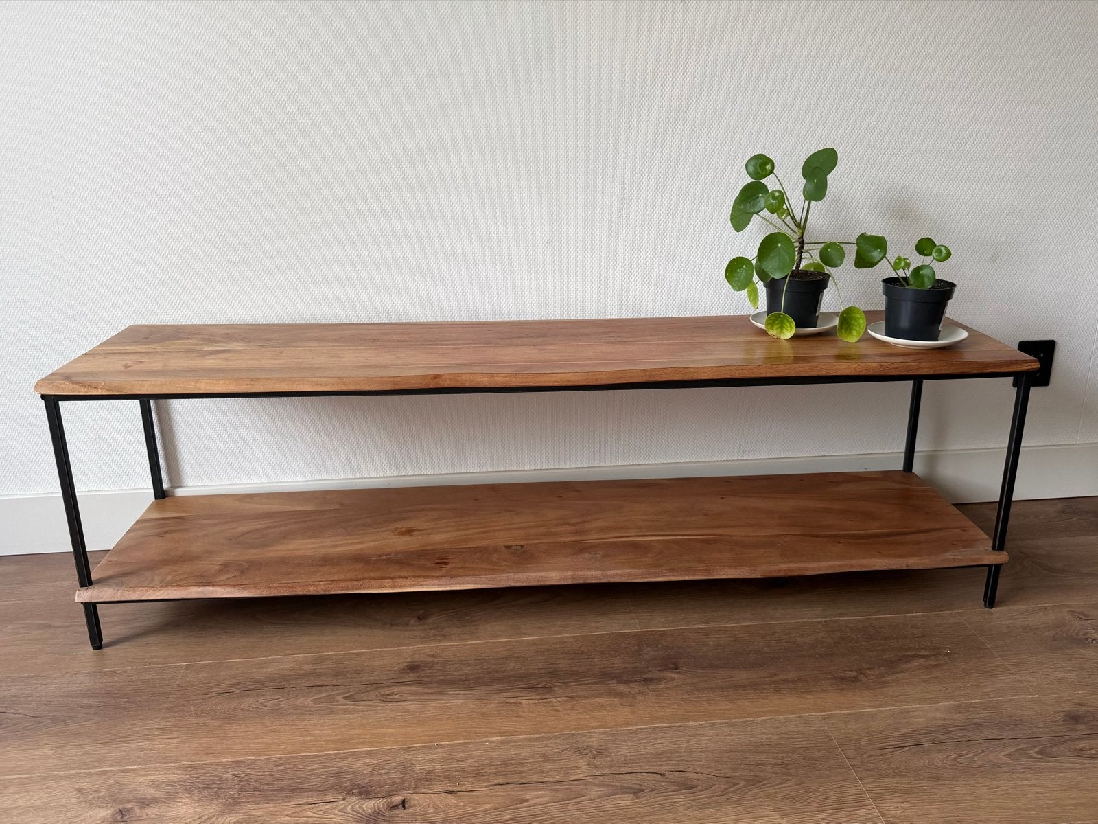 TV-meubel van acaciahout, Ophalen, 100 tot 150 cm, Zo goed als nieuw, Minder dan 100 cm