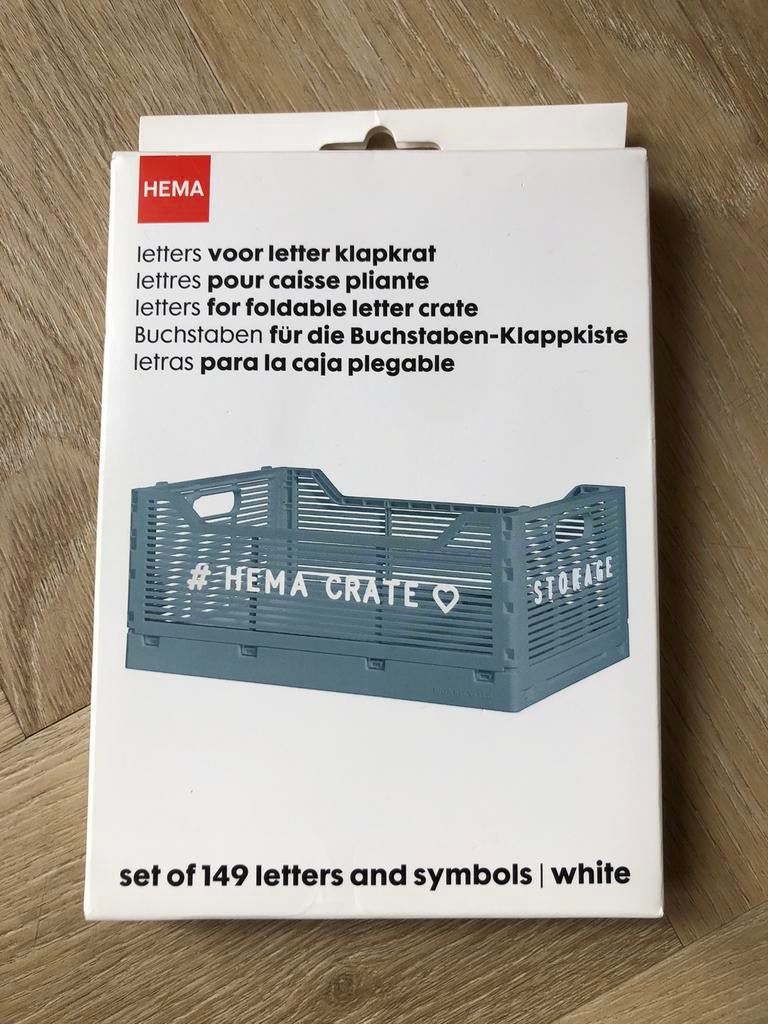 Nieuw! Letters voor plastic klap kratten van Hema, Ophalen of Verzenden, Minder dan 40 cm, Krat, Nieuw