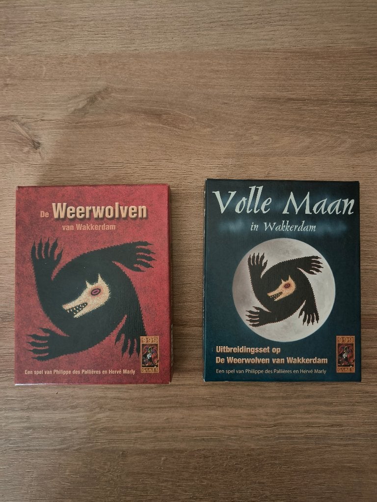Weerwolven van Wakkerdam + uitbereiding Volle Maan, Ophalen of Verzenden, Gebruikt, 999 Games
