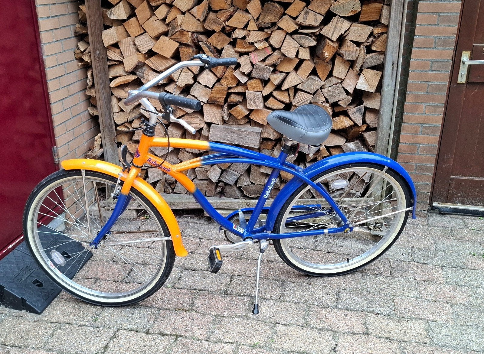Rabobank fiets / beach cruiser, Ophalen, Terugtraprem, Staal, Cruiser