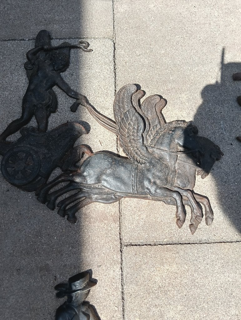 Gietijzer hercules met paard, Antiek en Kunst, Ophalen, Overige materialen, Overige typen