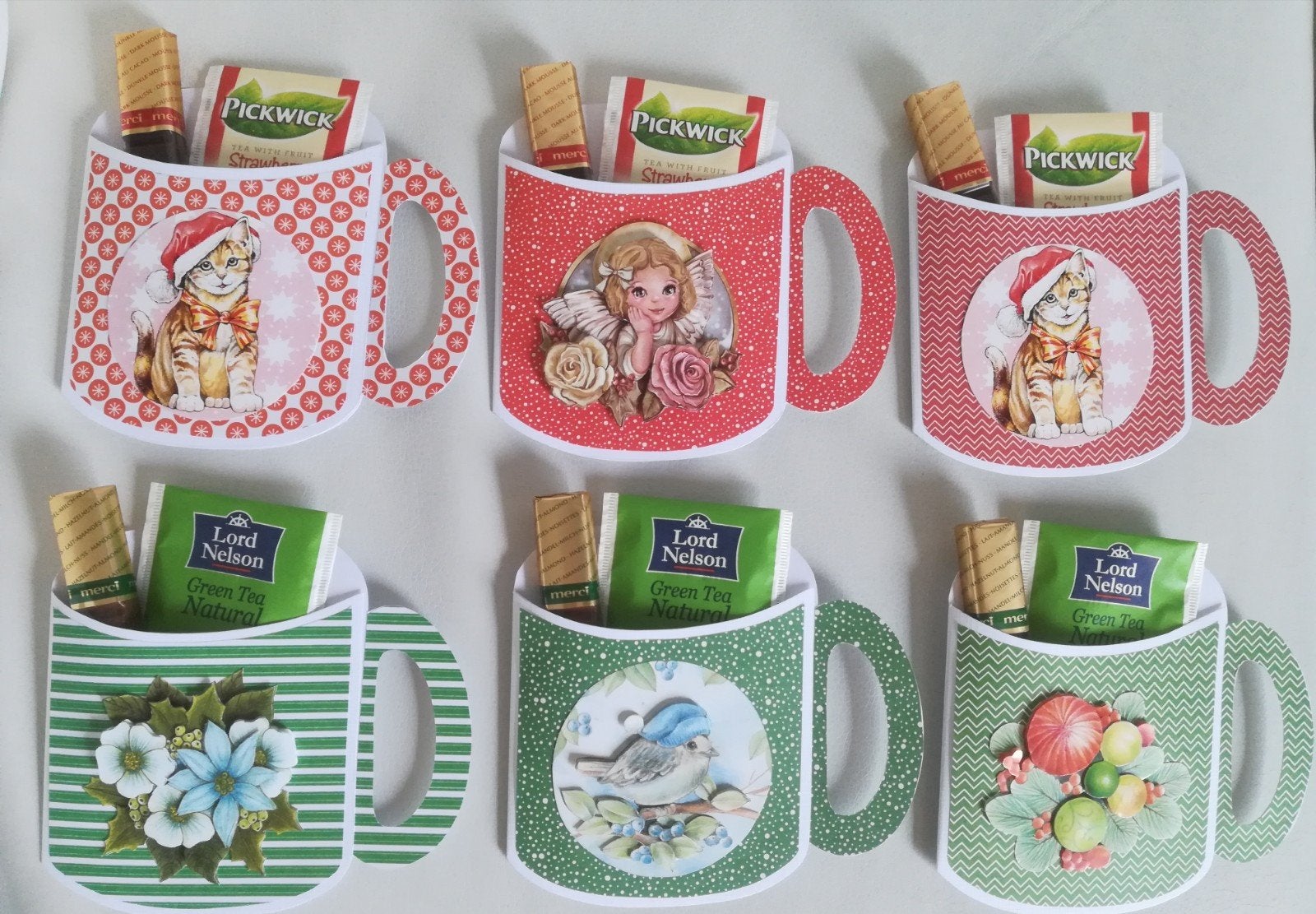Kerst handgemaakte bekers thee chocolade, Ophalen of Verzenden, Nieuw, Kerst