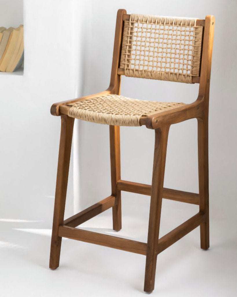 Mooie Teak Houten Barstoelen, Ophalen, Ibiza/bohemian uitstraling, Hout, Zo goed als nieuw