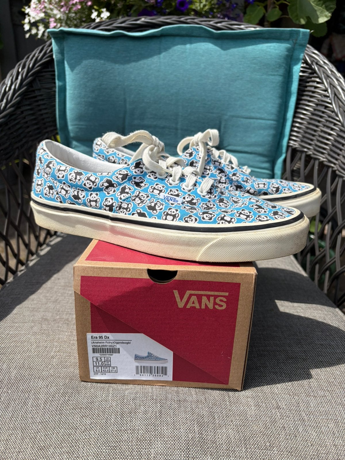 Vans Era 95dx panda maat 42,5, Kleding | Dames, Ophalen of Verzenden, Zo goed als nieuw, Blauw, Sneakers of Gympen