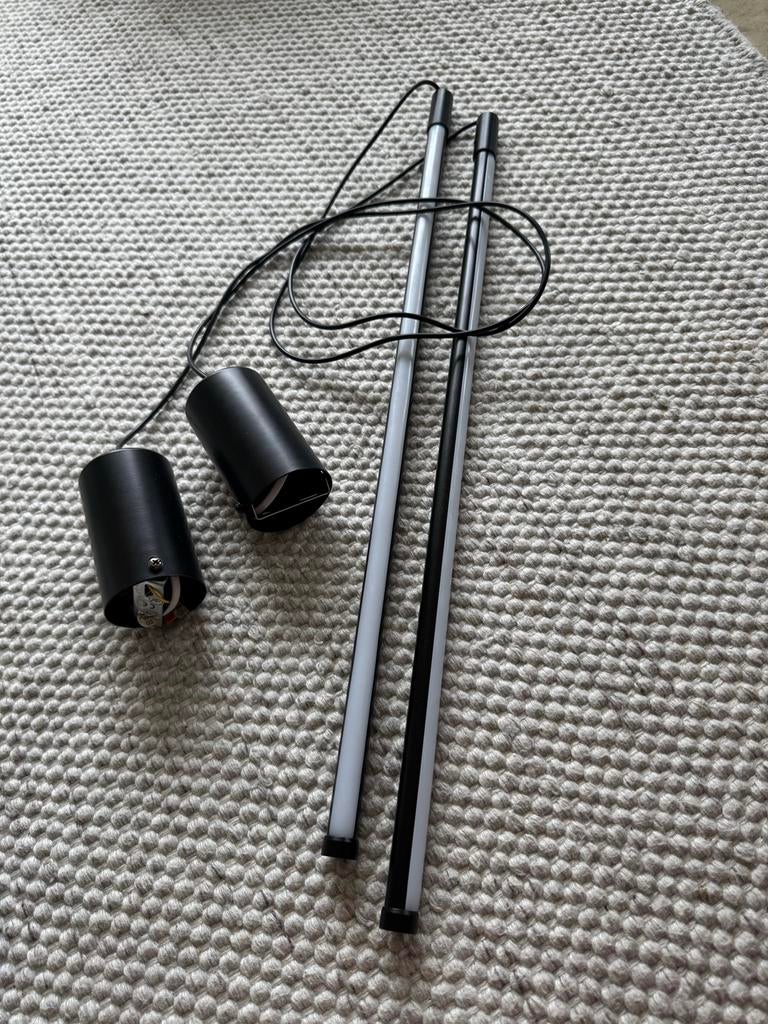 Moderne LED hanglampen - Zwart, 2 stuks, Ophalen, Zo goed als nieuw, Metaal, 50 tot 75 cm