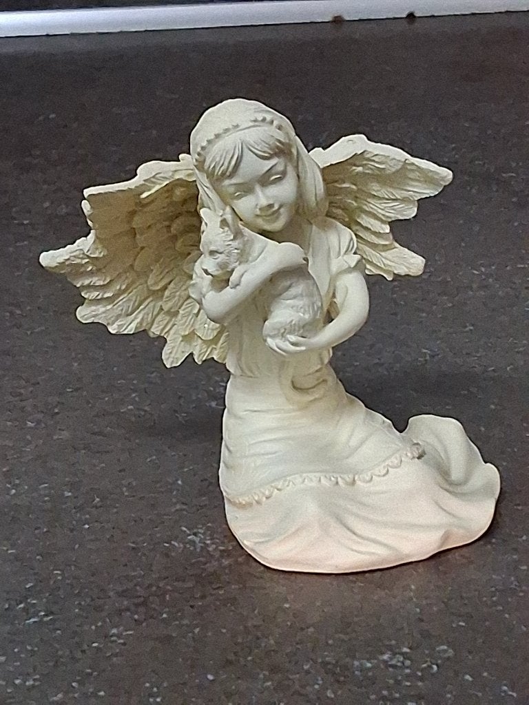 Engel met kat beeld Angelstar / urn/memory/herdenken, Ophalen of Verzenden, Zo goed als nieuw, Dier