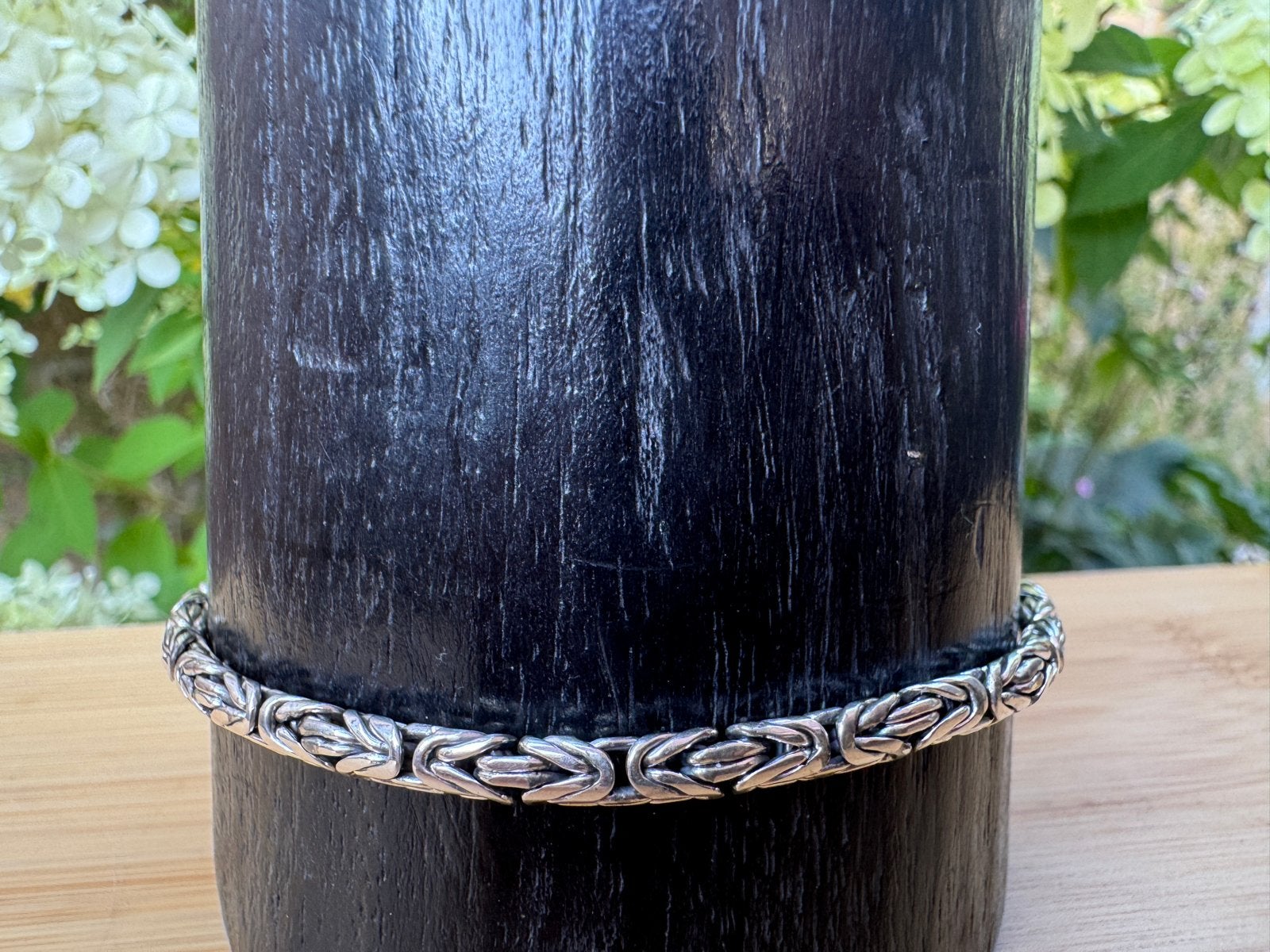 Handgemaakte Zilveren Armband - Koningsschakel, Verzenden, Zo goed als nieuw, Zilver