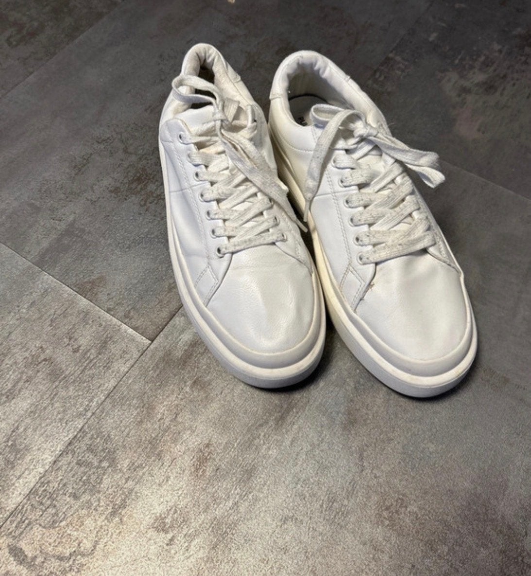 Pull & Bear Heren Sneakers Maat 41 Wit Nep Leer, Wit, Ophalen of Verzenden, Sneakers of Gympen, Gedragen