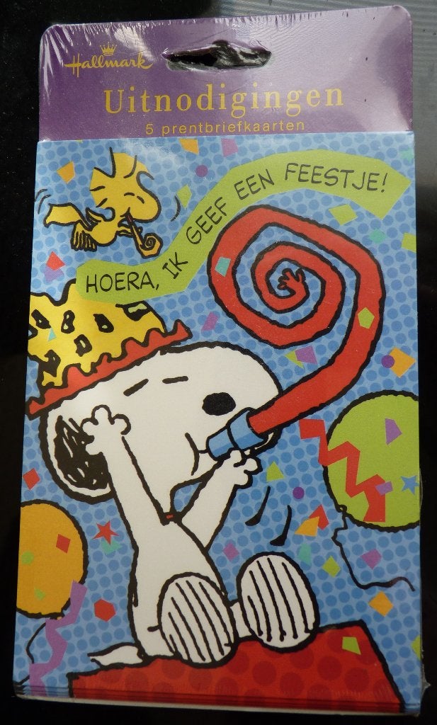 Snoopy uitnodigingen. 3 Verschillende (wens)kaarten feestje., Ophalen of Verzenden, Nieuw