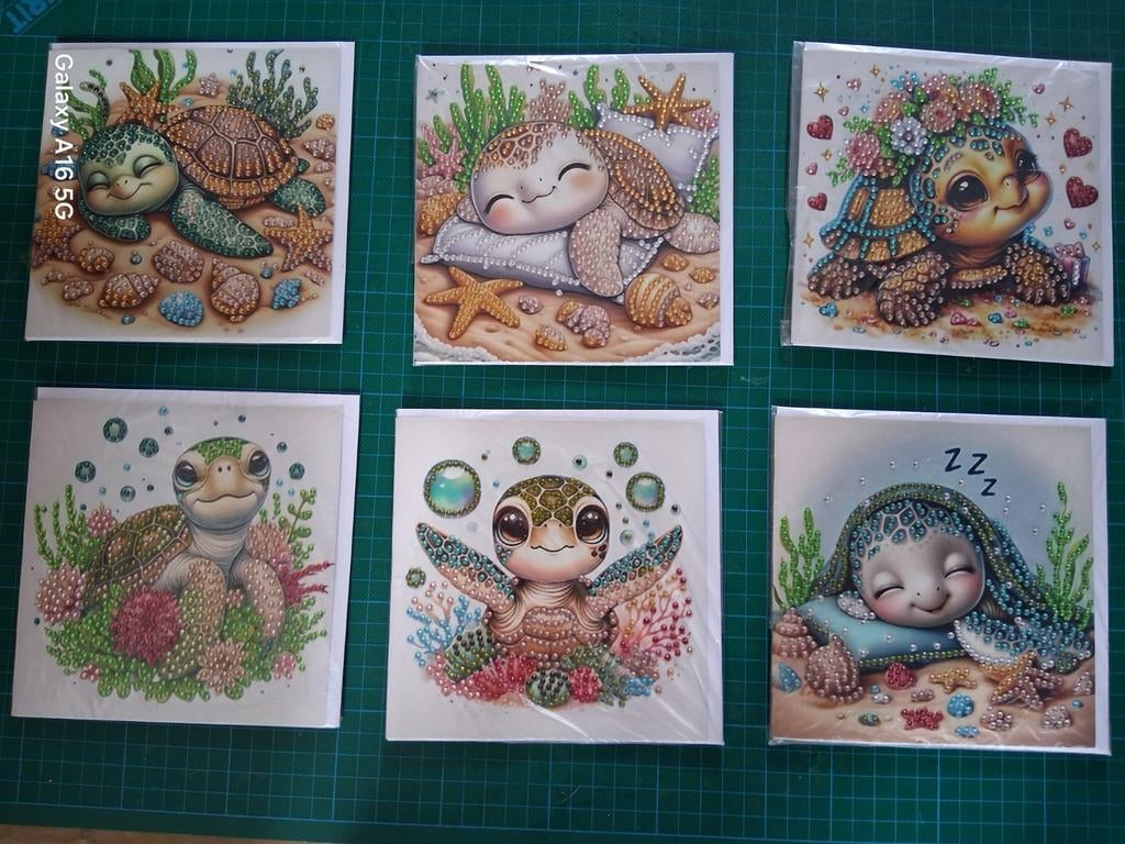 diamond painting schildpad kaarten, Hobby en Vrije tijd, Kaarten | Zelf maken, Ophalen of Verzenden, Nieuw, Overige thema's, Overige typen
