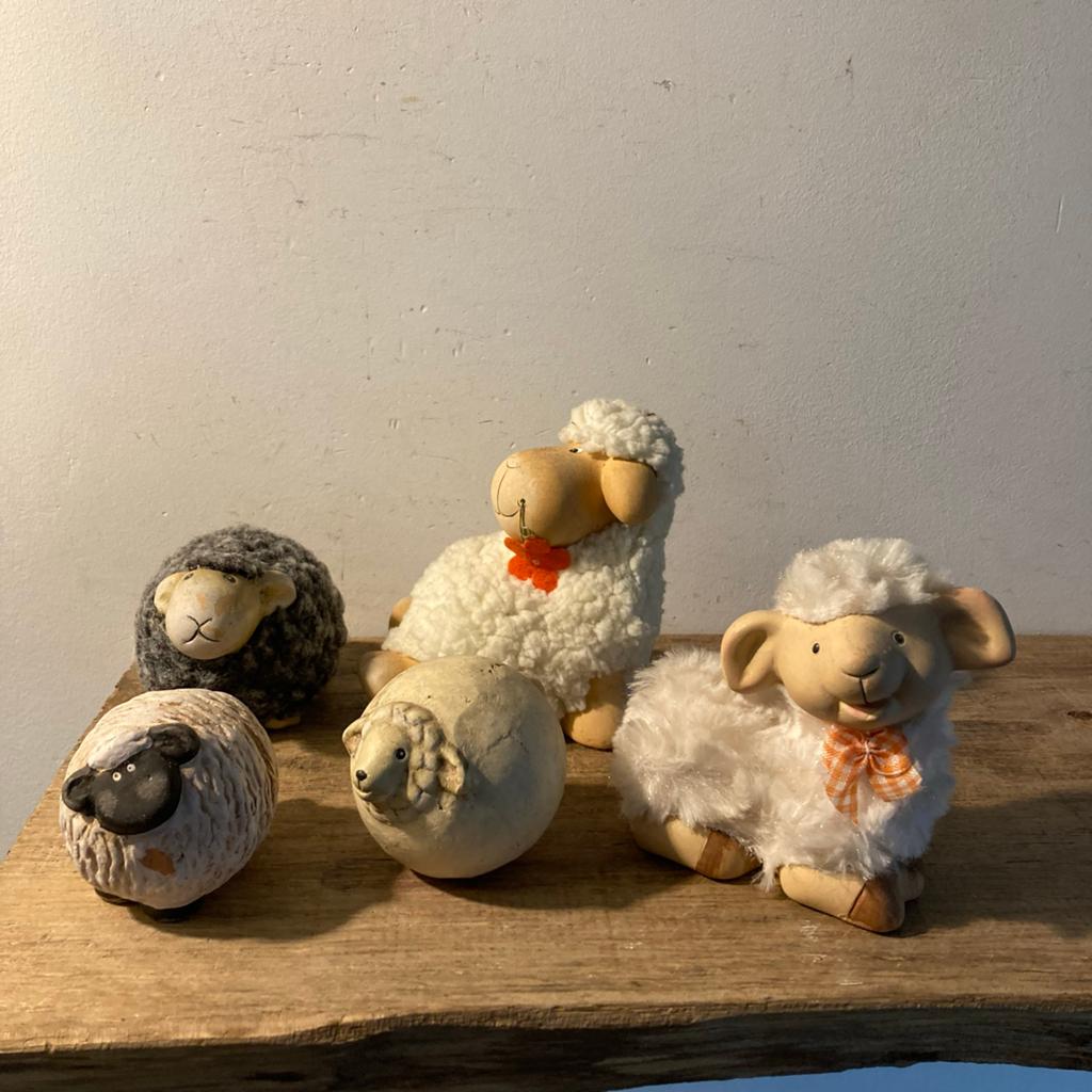 Set van 5 decoratieve schaapjes, Ophalen of Verzenden