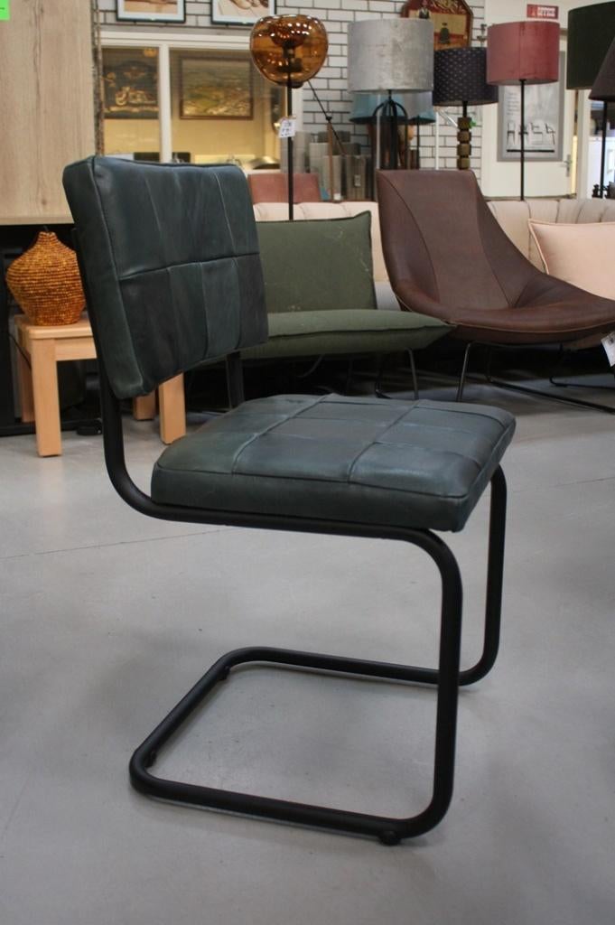 5 x eetkamerstoel Nelson Jess Design metaal leer sledestoel, Ophalen, Overige kleuren, Zo goed als nieuw, Vijf, Zes of meer stoelen