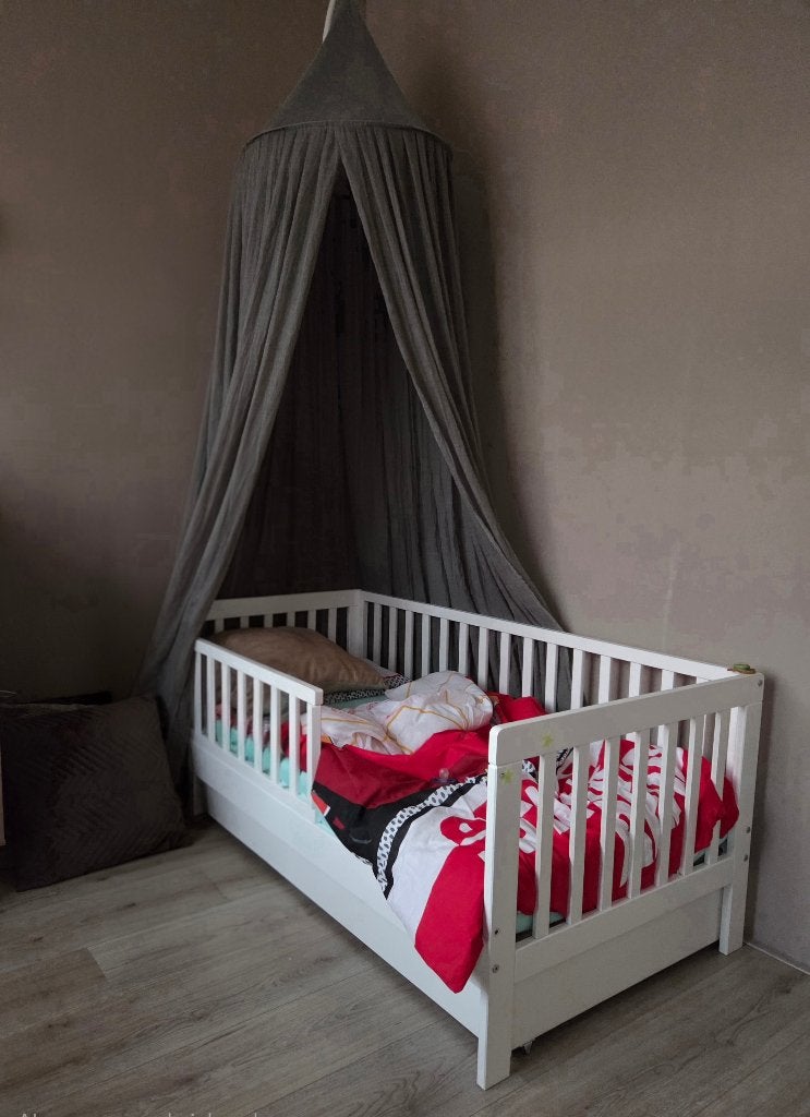 Petite Amelie kinder / peuterbed wit, Ophalen, Gebruikt, 70 tot 85 cm, 140 tot 160 cm