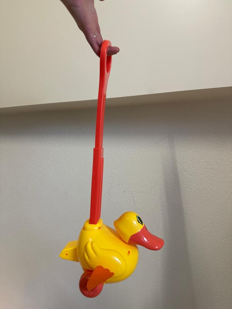Duw-eendje met stok - Klassiek speelgoed, Ophalen, Gebruikt, Jongen of Meisje