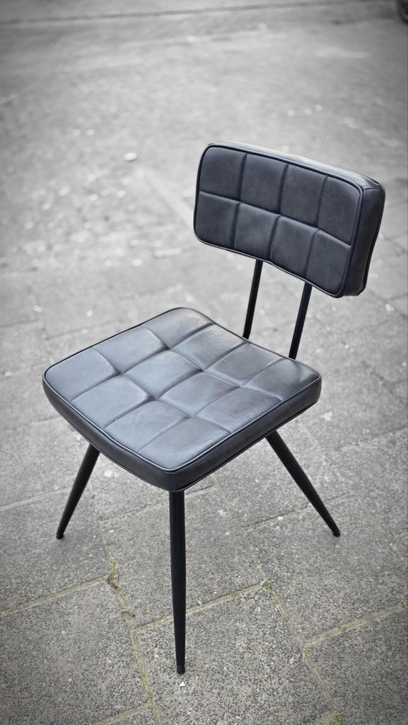 21x Zwarte leren stoelen - Perfect voor horeca/kantoor, Ophalen, Gebruikt, Zwart, Leer