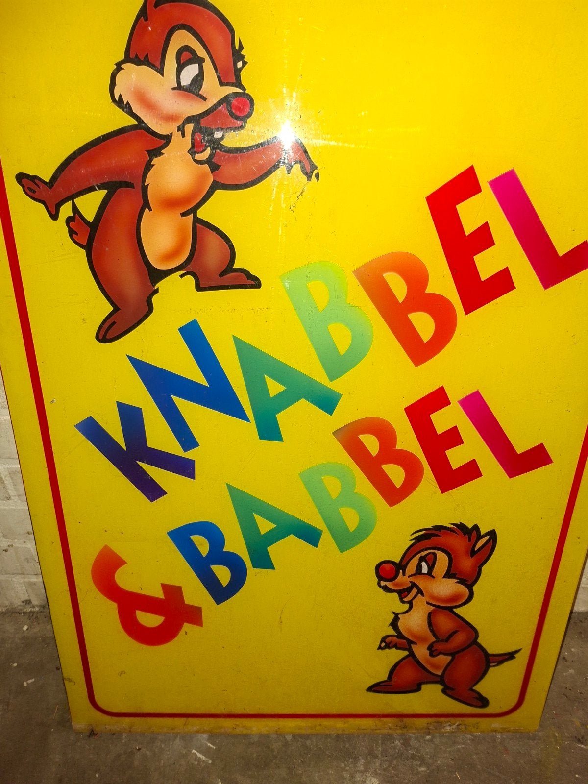 Uniek Kermisbord Knabbel & Babbel - Nostalgische Blikvanger, Ophalen