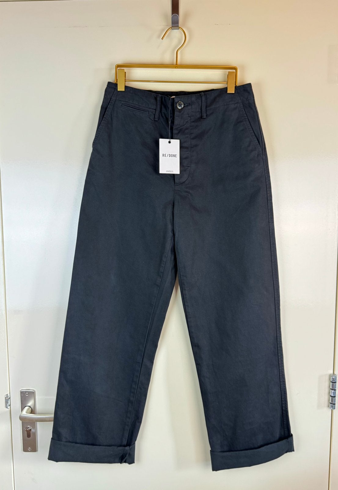 RE/DONE Black Straight Washed Pants Jeans Boyfriend Mom S, Zwart, Ophalen of Verzenden, Zo goed als nieuw, Maat 36 (S)