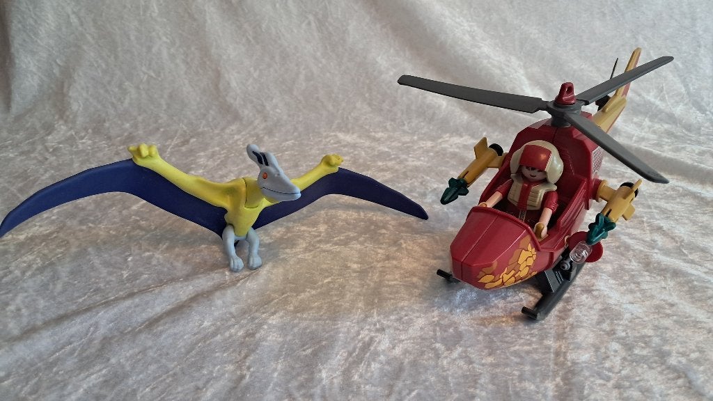 zgan. Helikopter klein met Pteranodon, Playmobil dinosaurus, Ophalen of Verzenden, Zo goed als nieuw, Losse onderdelen, Overige typen