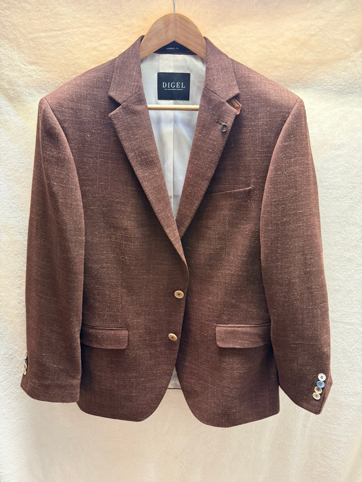 mooi comfortabel zomercolbert van Digel, maat 52, Kleding | Heren, Kostuums en Colberts, Maat 52/54 (L), Bruin, Digel, Ophalen of Verzenden
