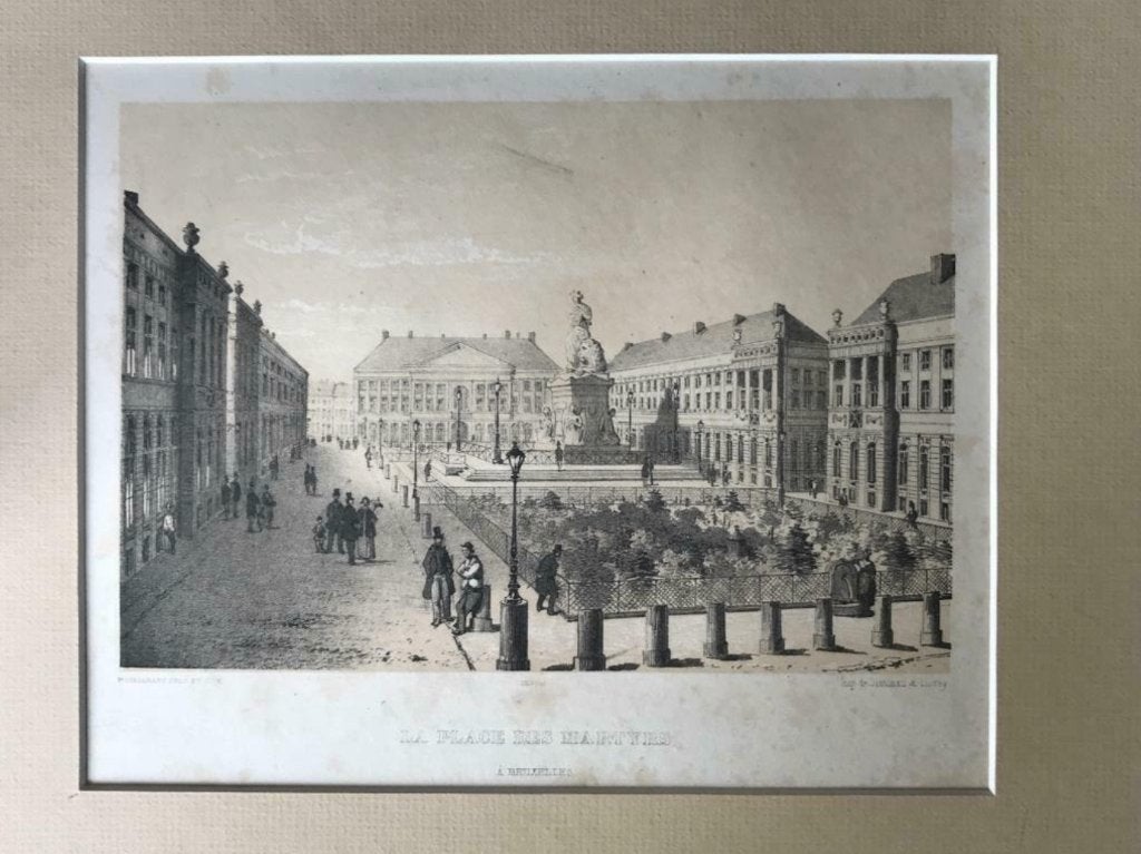 Place des martyrs / Brussel / simonau Belgie~ P0405, Ophalen of Verzenden, Gravure, 1800 - 1899