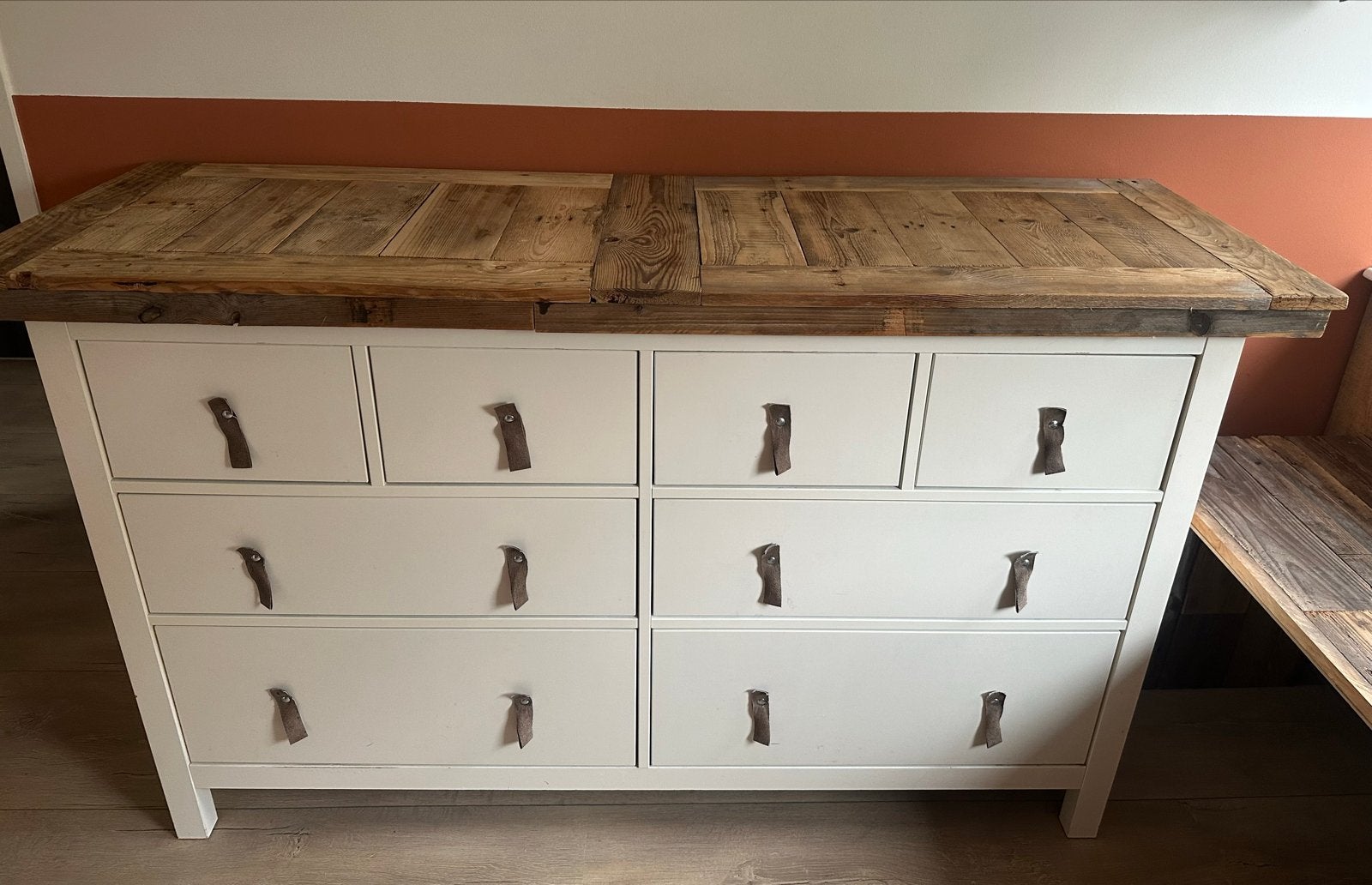 IKEA Hemnes commode/ ladekast met houten blad, Ophalen, Gebruikt, 5 laden of meer, 100 tot 150 cm