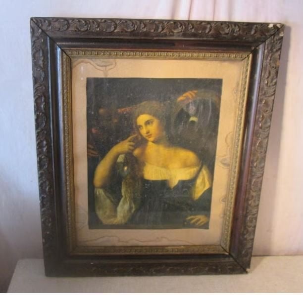 Mooi Antieke Houten Fotolijst - 65x55 / 50x40, Ophalen of Verzenden, Gebruikt, Met glas, Hout