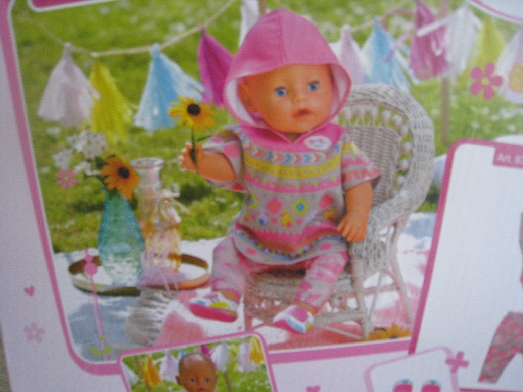 BABY BORN PONCHO-SET 43CM MET SCHOENTJES, Ophalen of Verzenden, Nieuw, Babypop