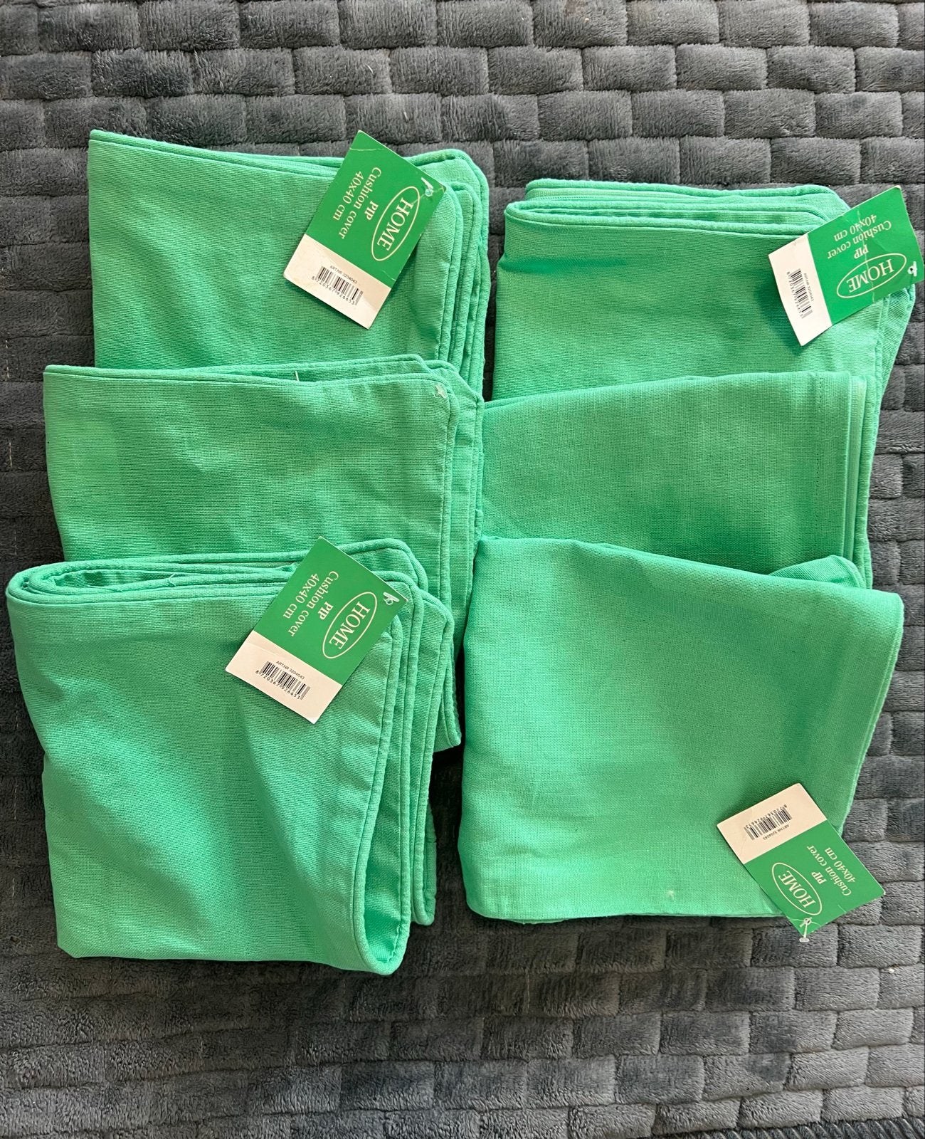 NIEUW, set van 6 (mint)groen katoenen kussenhoezen, 40x40cm, Overige merken, Wasbaar, Nieuw, Ophalen of Verzenden