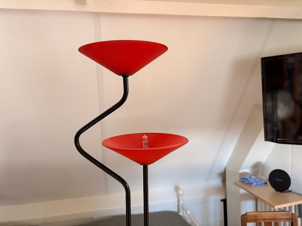 Staande halogeen lamp, Huis en Inrichting, Ophalen, Gebruikt, Glas, 150 tot 200 cm